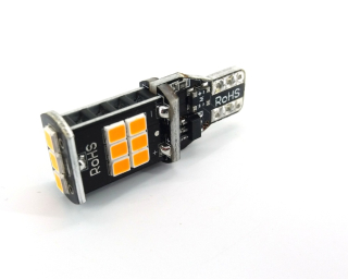 Žiarovky - T15 Orange LED žiarovka 12V CANBUS W16W 980LM
