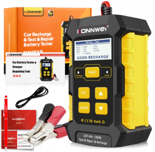 Klinový remeň kosačky - Konnwei KW510 12V tester batérie 5A usmerňovač