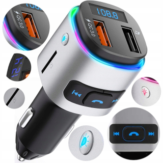 FM Bluetooth Multifunkčný vysielač automobilov