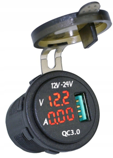 USB 3.0 Rýchle nabíjanie Voltmeter Ampermier C