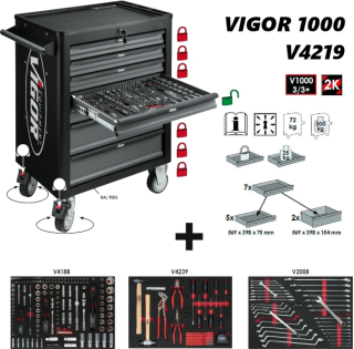 Dielensky vozík - Vigor V4219 Trolley nástroj
