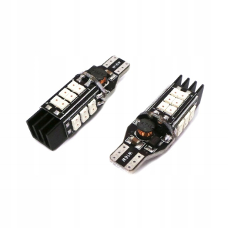 Žiarovky - W16W LED T15 12-24V 19W Canbus Red B. Mocna