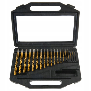 Vrtak, vrtáky - HSS-TIN kovové vŕtačky 1,0-10,0 mm set 19 ks
