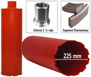 Vrtak, vrtáky - Vrták koruny pre zosilnený betón Ø 225 mm