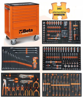 Dielensky vozík - Nástrojový vozík so 7 zásuvkami Orange beta