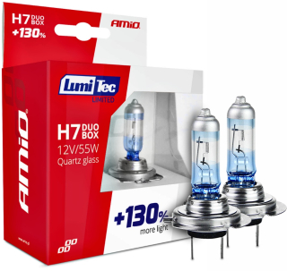 Žiarovky - Žiarovky H7 Amio Lumitec Limited +130% 12V 55 W duo
