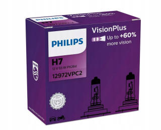 Žiarovky - Philips H7 Vision Plus +60% 12V 55 W 2 ks žiarovky 2 ks