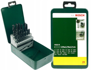 Sada 25 HSS-R Bosch Metal Cvičenie v kazete