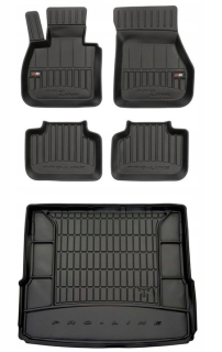 Gumové rohože do auta - 3D set koberce a bmw x1 u11 kmeňová podložka
