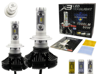 Žiarovky - H7 LED X3 ZES 50W 12000lm Color Schválenie