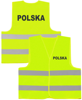 Žltá vesta s reflexným Poľskom xxl