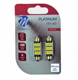 Žiarovky - LED žiarovka 36 mm C5W CANBUS 12V Cold Light mtech