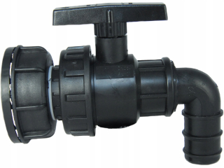 Kanister na benzín - 1 palcový ventil na drevák - IBC 1000L Tank Black