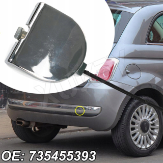 pre Fiat 500 2007-2015 Plný chrómový zadný nárazník S
