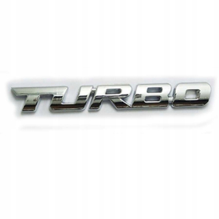 Turbo kovový znak 97 mm strieborný chróm