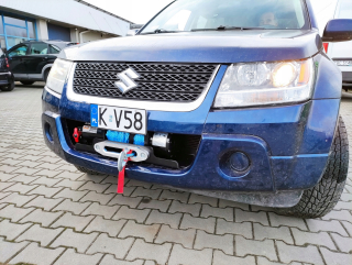 Naviják na offroad - Winchova tanier v nárazníku Grand Vitara II GV 2