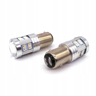 Žiarovky - LED baw15d žiarovka, PR21/5W 12-24V Canbus Red
