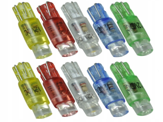 Žiarovky - LED žiarovka T5 R5 24V 1,2 W farby Tir zbernice 10 ks
