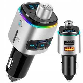 FM Bluetooth vysielač 2x USB SD QC 3.0 nabíjačka
